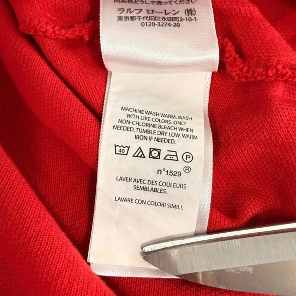 Polo Ralph Lauren Polo Shirt Mens XXL Pre-Owned Red Classic Fit Black Pony Logo‎